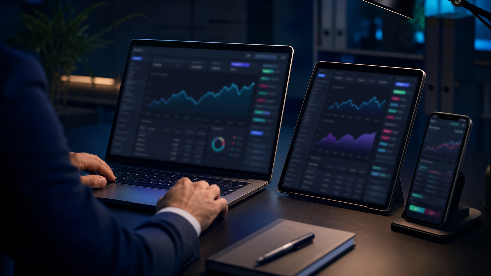 Investisseur utilisant une plateforme digitale